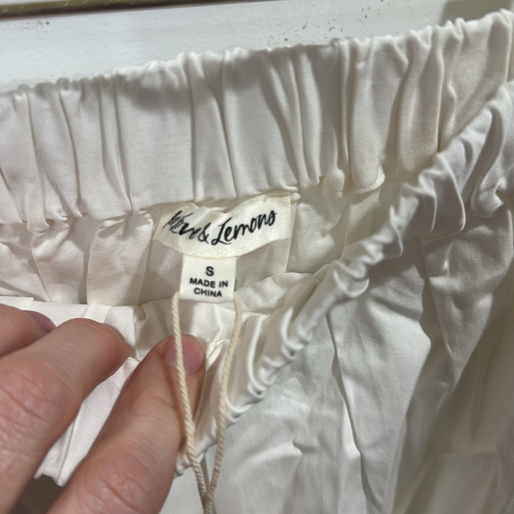 *NEW* FOR LOVE & LEMONS CLEMENTINE MIDI POPLIN SKIRT SMALL WHITE - Picture 7 of 8
